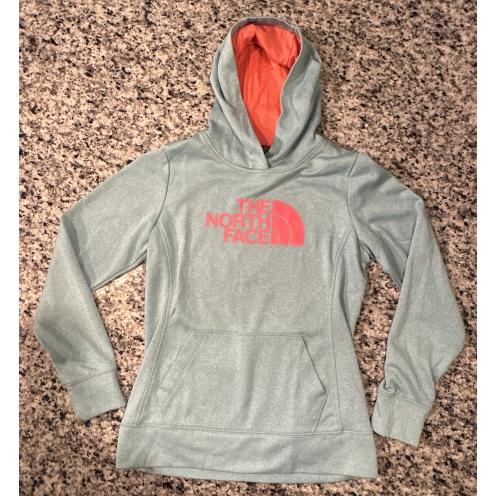 The North Face Women's Half Dome Pullover Hoodie Teal Bright Pink Size Medium